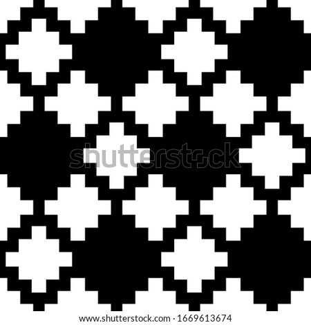 Inca crosses seamless pattern. Ethnic ornament. Folk background. Geometric wallpaper. Cross shapes image. Tribal motif. Ancient mosaic. Digital paper, web design, textile print, abstract. Vector.
