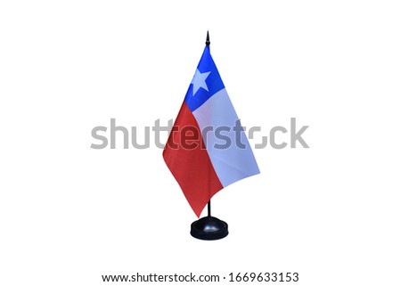 Chile flag isolated on white background