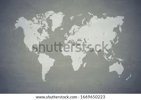 Concrete plaster cement polishing loft style wall or floor texture abstract texture surface background use for background with world map Royalty-Free Stock Photo #1669650223