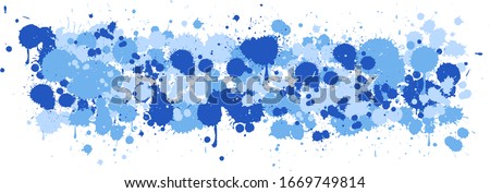 Background design with watercolor splash in blue on white background illustration