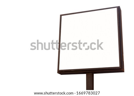 Advertisement mockup. Blank empty billboard isolated on white background