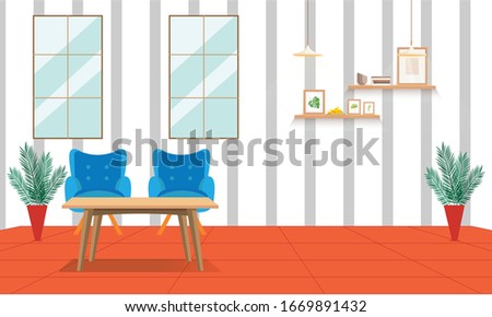 elegant living room interior flat design