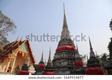 Wat Sao Thon Thong, Ko Kret, Pak Kret District, Nanthaburi, Thailand, travelling side, beautiful temple, in Thailand Royalty-Free Stock Photo #1669914877