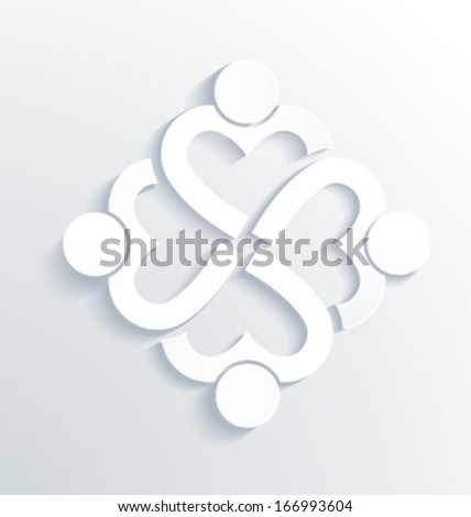 Business label white icon vector design. Heart sharing 4