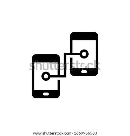 Phone connection  icon vector in black solid flat design icon isolated on white background