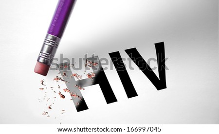 Eraser deleting the word HIV