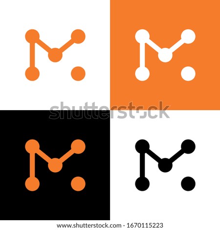 Initial Letter M design, digital logo template