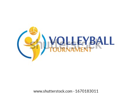 Elegant and simple volleyball vector design tournament