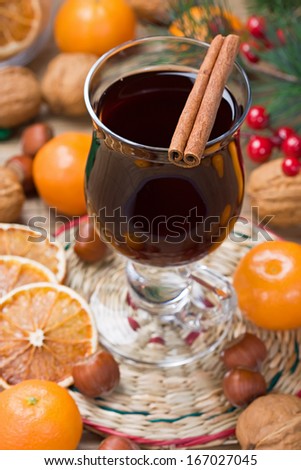 Mulled wine winter hot drink  