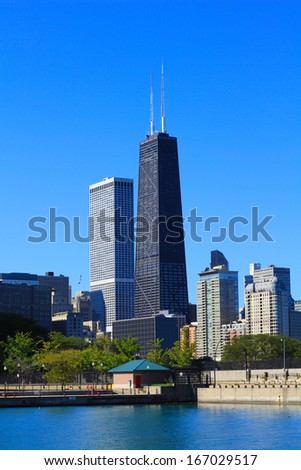 Chicago skyline. View from Michigan Lake.