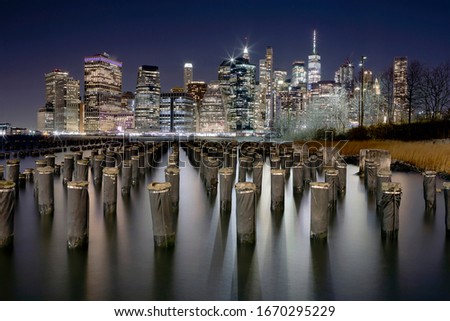 Manhattan skyline from Dumbo near Brooklyn bridge