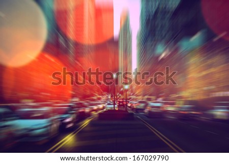 Traffic on Michigan avenue in Chicago at night. Royalty-Free Stock Photo #167029790