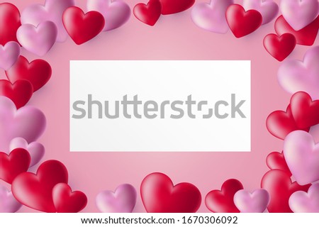 Happy Valentine's day background composition for a trendy banner, poster or greeting card