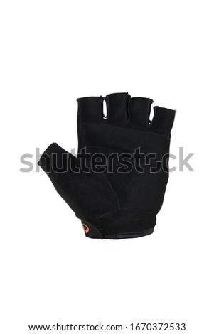 Fingerless glove in black and red color for Cycling, Biking, or fitness isolated on a white background
