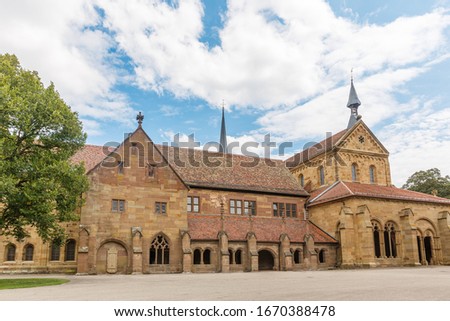 Maulbronn monastery is a historical and well preserved monastic complex in Baden-Württemberg, Germany. It has gothic architecture and one of the UNESCO World Heritage Sites. Royalty-Free Stock Photo #1670388478