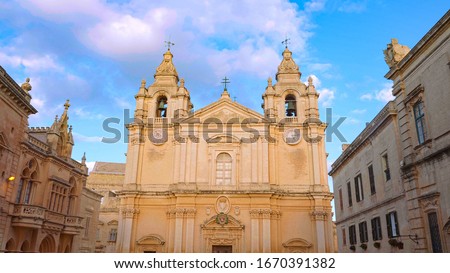 Mdina Cathedral in the historic capital city of Malta - travel photography