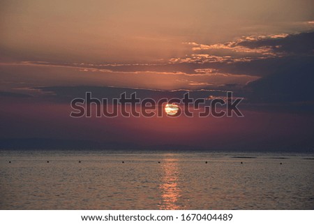 Sunset in the sea view