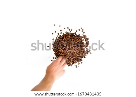 image of Roasted Coffee Beans with white background 