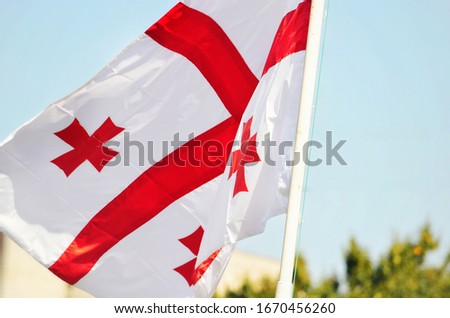 Georgian flag waving in the wind