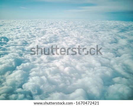Picture of plane in the blue sky panorama. Abstract background with copy space. image for desktop, background, wallpaper