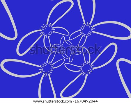 A hand drawing pattern made of white on a blue background 