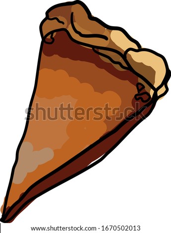 Sweet potato pie, illustration, vector on white background.