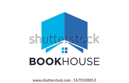 Book and house for logo designs concept editable
