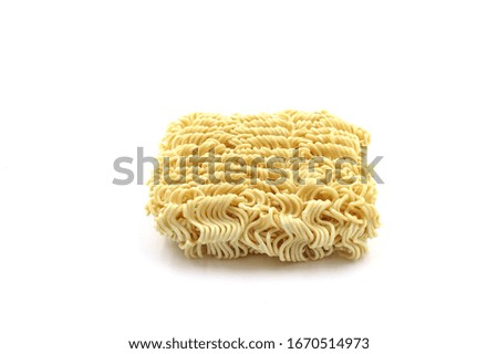 instant noodle on a white background.Sustenance during the disaster.
