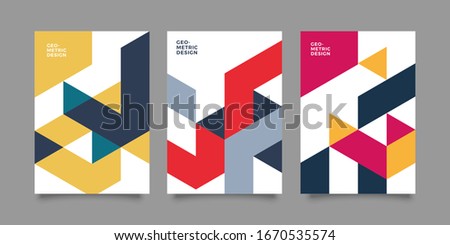 Flat retro geometric covers design. Colorful modernism. Simple shapes composition. Futuristic patterns. Eps10 layered vector. Royalty-Free Stock Photo #1670535574