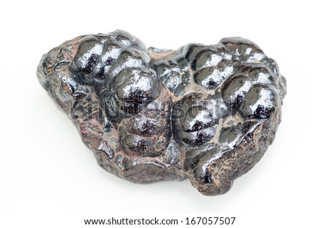detailed macro photo of Hematite mineral isolated over white Royalty-Free Stock Photo #167057507