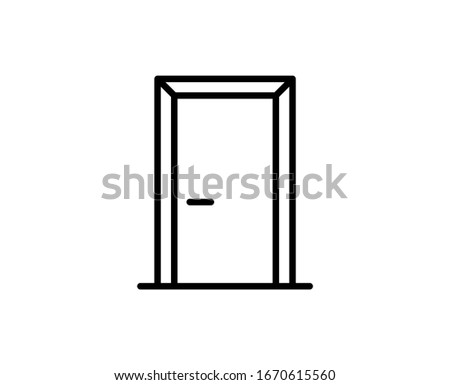 Door icon. High quality outline symbol for web design or mobile app. Thin line sign for design logo. Black outline pictogram on white background