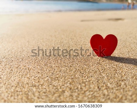Red heart on the beach

 Royalty-Free Stock Photo #1670638309