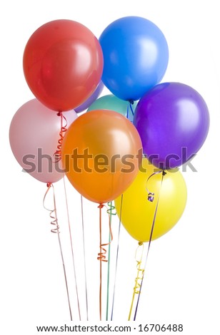 Group of colorful balloons isolated on white background Royalty-Free Stock Photo #16706488