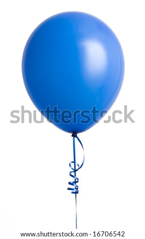 Vibrant blue balloon isolated on white background Royalty-Free Stock Photo #16706542