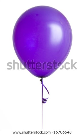 Vibrant purple balloon isolated on white background Royalty-Free Stock Photo #16706548