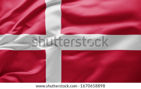 Waving national flag of Denmark