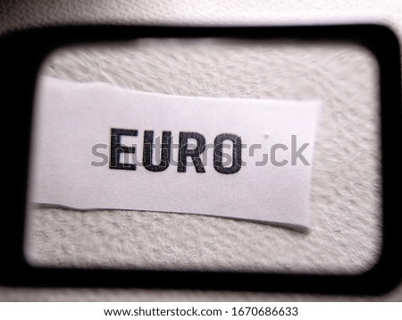 Close up of Foreign Currency Tag Labels