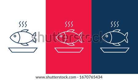 Fish outline icon for web and mobile