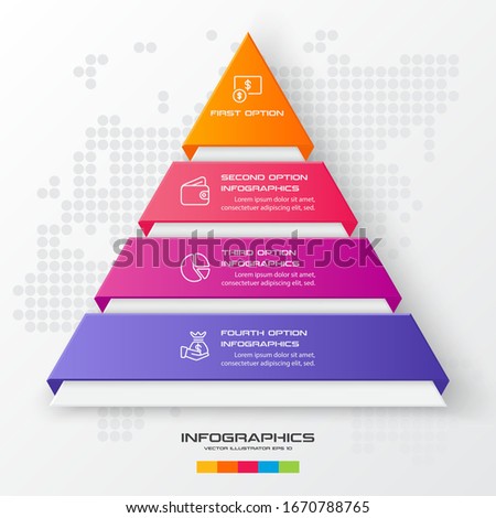 Business concept design with triangle and 4 options,Infographic template can be used for presentation,Vector illustration. Royalty-Free Stock Photo #1670788765