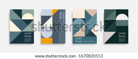 Abstract colorful geometric background set, graphic banner cover and advertising design layout template. Eps10 vector.