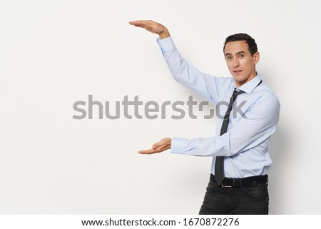 emotional business man gesturing hands lifestyle manager