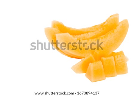 Cantaloupe isolated on white background.This had clipping path.