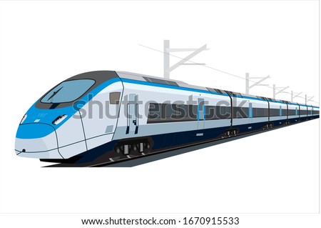 High Speed Train, Metro Vector, Railway Royalty-Free Stock Photo #1670915533