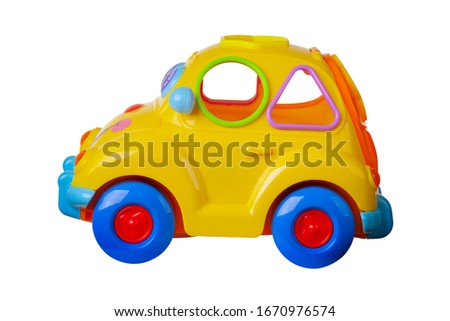 Fun toy car isolated on white background