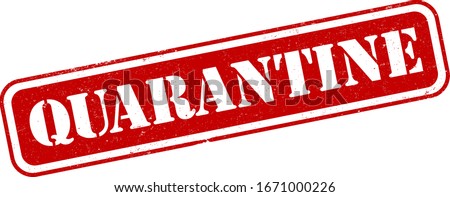 red QUARANTINE rubber stamp isolated on white vector illustration Royalty-Free Stock Photo #1671000226