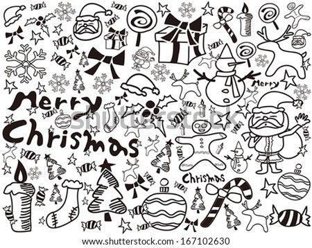 christmas doodles background