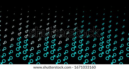 Dark Green vector backdrop with woman's power symbols. Illustration with signs of women's strength and power. Elegant design for wallpapers.