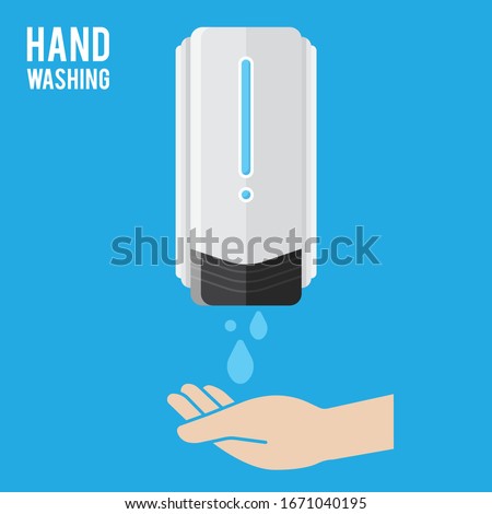 Pump Hand wash. Hand sanitizer. Alcohol-based hand rub. Rubbing alcohol. Wall mounted soap dispenser. Wall hanging hand wash container. Protection from germs such as coronavirus (Covid-19) icon design Royalty-Free Stock Photo #1671040195