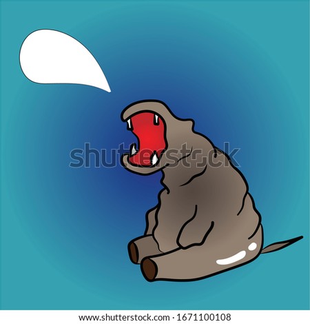 hippo vector illustration on blue background 