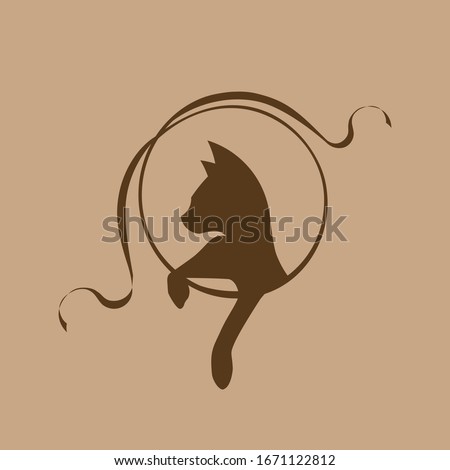 cat vector logo kitten stylization symbol design illustration pets